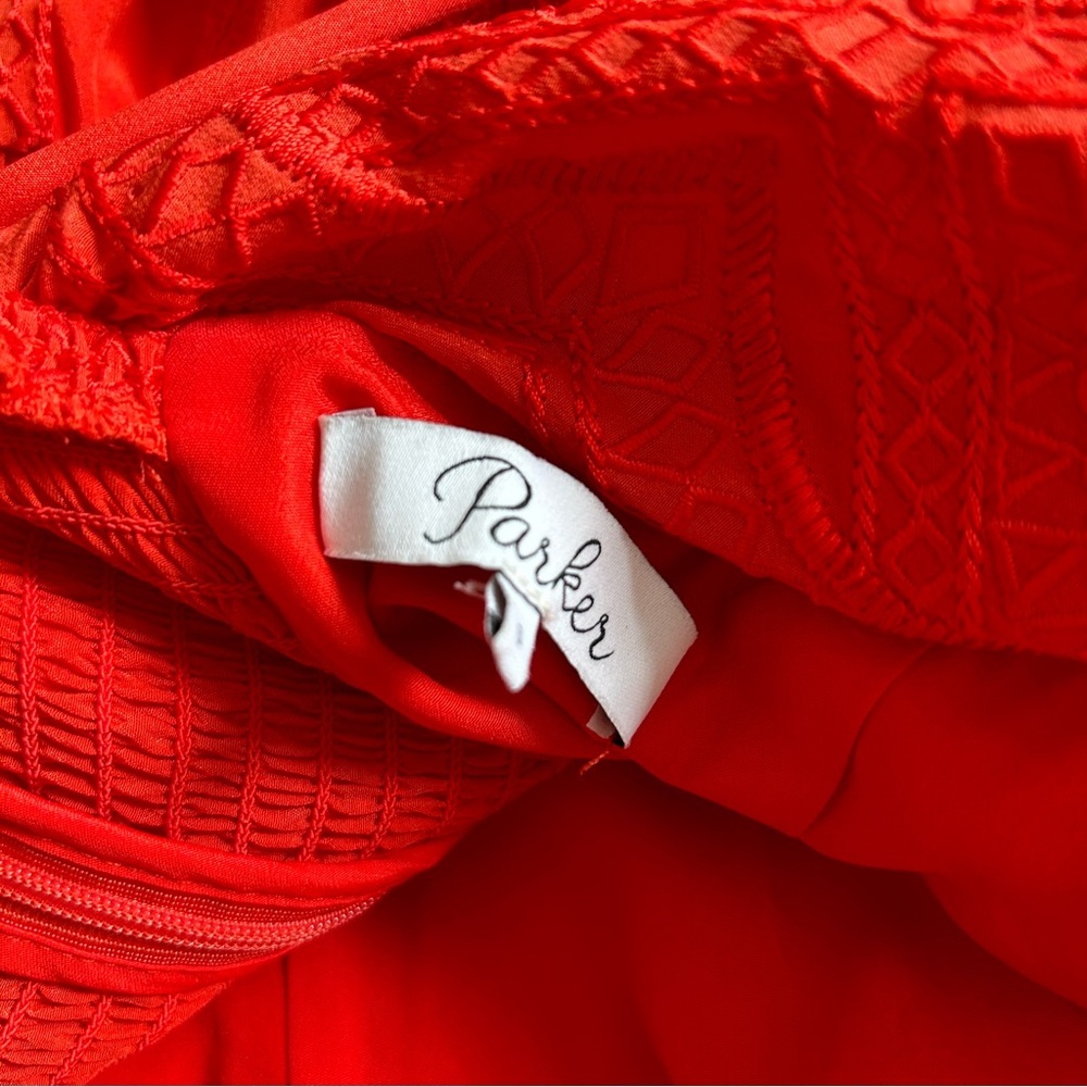 Parker 100% silk red mini dress size s - Picture 9 of 10